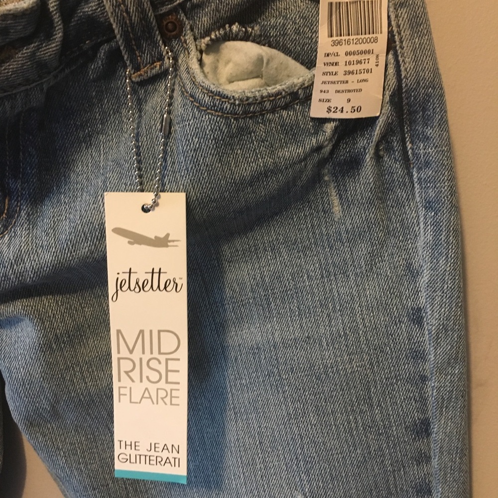 Wet seal juniors jetsetter midrise flare sz 9 long